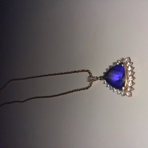 Authentic 1960 Tanzinite Diamond necklace vintage stunning